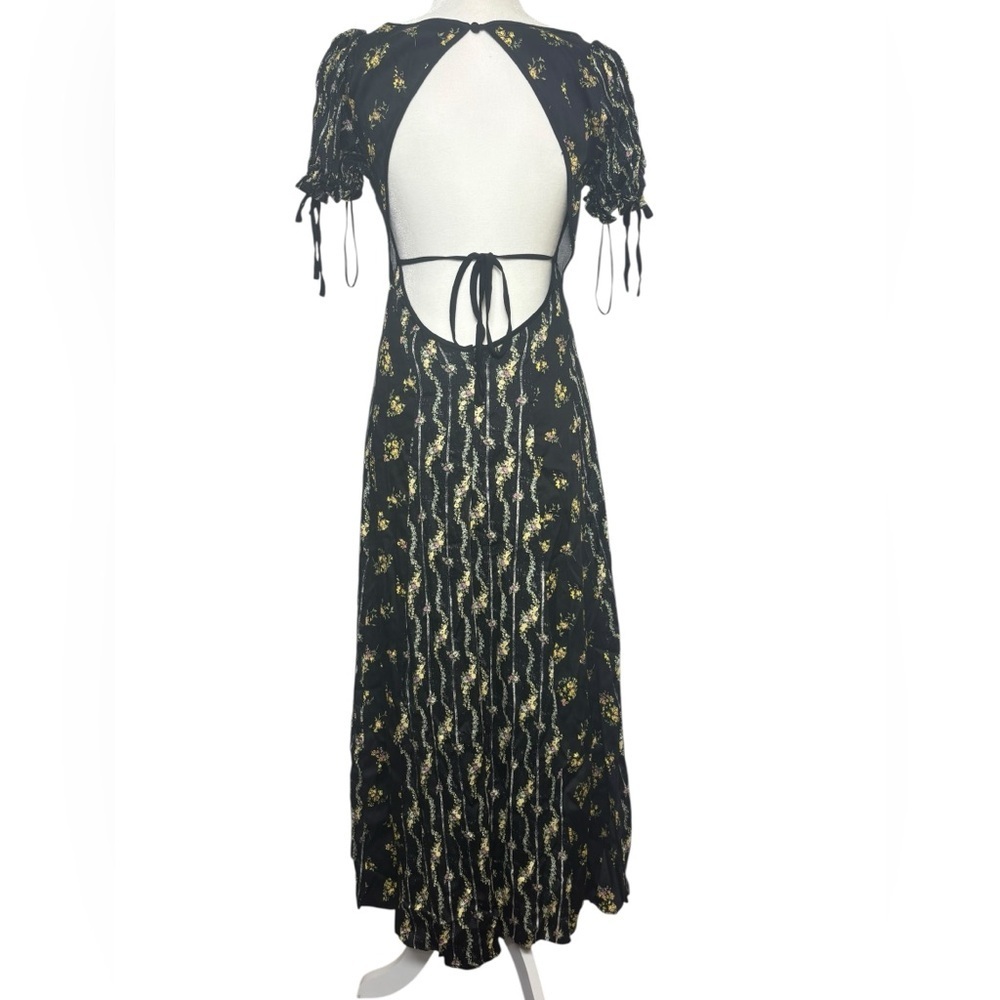 Free People Black and Gold Backless Sundress size 4 - Picture 3 of 9